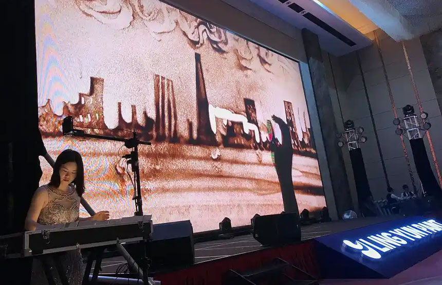 沙画表演