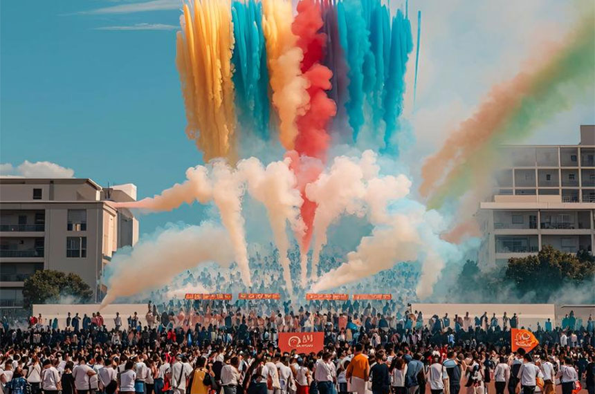 日景彩烟启动仪式